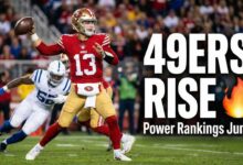 San Francisco 49ers quarterback Brock Purdy during Monday night win that boosted NFL power rankings