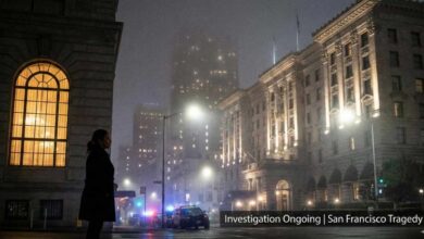 Exterior view of a San Francisco hotel where Victoria Jones, daughter of actor Tommy Lee Jones, was found dead as authorities continue the investigation